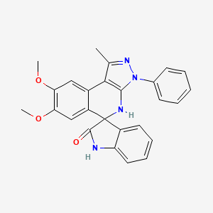 molecular formula C26H22N4O3 B4936544 7',8'-dimethoxy-1'-methyl-3'-phenyl-3',4'-dihydrospiro[indole-3,5'-pyrazolo[3,4-c]isoquinolin]-2(1H)-one 
