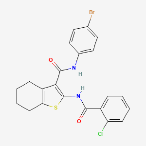 molecular formula C22H18BrClN2O2S B4936545 N-(4-bromophenyl)-2-[(2-chlorobenzoyl)amino]-4,5,6,7-tetrahydro-1-benzothiophene-3-carboxamide 