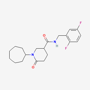 1-cycloheptyl-N-(2,5-difluorobenzyl)-6-oxo-3-piperidinecarboxamide