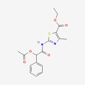 molecular formula C17H18N2O5S B4936572 ethyl 2-{[(acetyloxy)(phenyl)acetyl]amino}-4-methyl-1,3-thiazole-5-carboxylate 