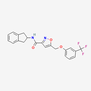 N-(2,3-dihydro-1H-inden-2-yl)-5-{[3-(trifluoromethyl)phenoxy]methyl}-3-isoxazolecarboxamide
