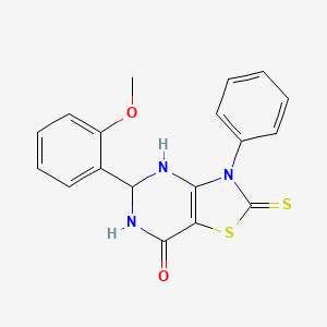 molecular formula C18H15N3O2S2 B4936578 5-(2-methoxyphenyl)-3-phenyl-2-thioxo-2,3,5,6-tetrahydro[1,3]thiazolo[4,5-d]pyrimidin-7(4H)-one 