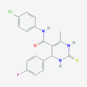 molecular formula C18H15ClFN3OS B4936611 N-(4-chlorophenyl)-4-(4-fluorophenyl)-6-methyl-2-thioxo-1,2,3,4-tetrahydro-5-pyrimidinecarboxamide 