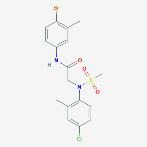 molecular formula C17H18BrClN2O3S B4936624 N~1~-(4-bromo-3-methylphenyl)-N~2~-(4-chloro-2-methylphenyl)-N~2~-(methylsulfonyl)glycinamide 