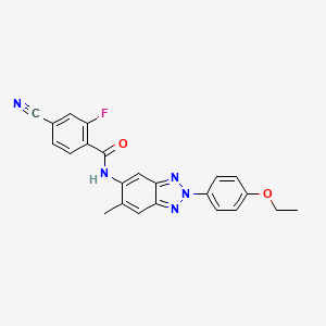molecular formula C23H18FN5O2 B4936647 4-cyano-N-[2-(4-ethoxyphenyl)-6-methyl-2H-1,2,3-benzotriazol-5-yl]-2-fluorobenzamide 