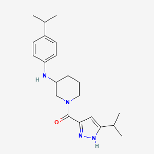 molecular formula C21H30N4O B4936662 N-(4-isopropylphenyl)-1-[(3-isopropyl-1H-pyrazol-5-yl)carbonyl]-3-piperidinamine 
