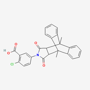 molecular formula C27H20ClNO4 B4936663 2-chloro-5-(1,8-dimethyl-16,18-dioxo-17-azapentacyclo[6.6.5.0~2,7~.0~9,14~.0~15,19~]nonadeca-2,4,6,9,11,13-hexaen-17-yl)benzoic acid 