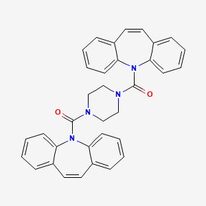 molecular formula C34H28N4O2 B4936670 5,5'-(1,4-piperazinediyldicarbonyl)bis-5H-dibenzo[b,f]azepine 