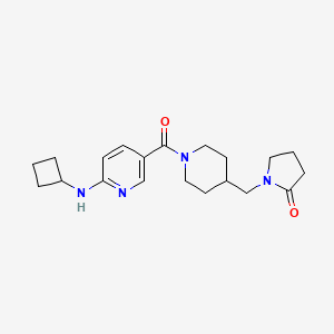 molecular formula C20H28N4O2 B4936680 1-[(1-{[6-(cyclobutylamino)-3-pyridinyl]carbonyl}-4-piperidinyl)methyl]-2-pyrrolidinone 