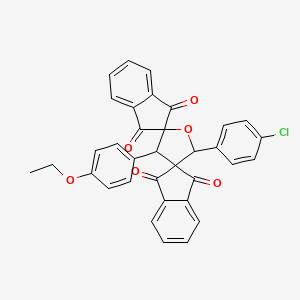 molecular formula C34H23ClO6 B4936744 5'-(4-chlorophenyl)-3'-(4-ethoxyphenyl)dispiro[indene-2,2'-furan-4',2''-indene]-1,1'',3,3''-tetrone 