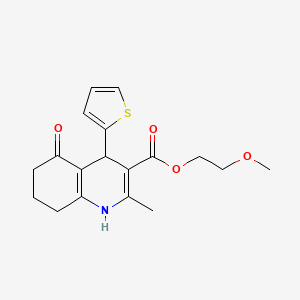 molecular formula C18H21NO4S B4936750 2-methoxyethyl 2-methyl-5-oxo-4-(2-thienyl)-1,4,5,6,7,8-hexahydro-3-quinolinecarboxylate 