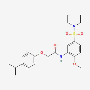 molecular formula C22H30N2O5S B4936762 N-{5-[(diethylamino)sulfonyl]-2-methoxyphenyl}-2-(4-isopropylphenoxy)acetamide 
