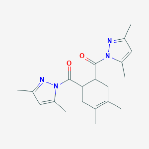 molecular formula C20H26N4O2 B493678 [6-(3,5-Dimethylpyrazole-1-carbonyl)-3,4-dimethylcyclohex-3-en-1-yl]-(3,5-dimethylpyrazol-1-yl)methanone 