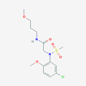 molecular formula C14H21ClN2O5S B4936798 N~2~-(5-chloro-2-methoxyphenyl)-N~1~-(3-methoxypropyl)-N~2~-(methylsulfonyl)glycinamide 