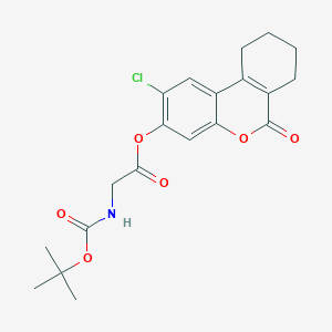 2-chloro-6-oxo-7,8,9,10-tetrahydro-6H-benzo[c]chromen-3-yl N-(tert-butoxycarbonyl)glycinate