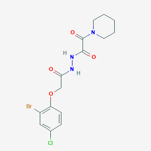 N'-[(2-bromo-4-chlorophenoxy)acetyl]-2-oxo-2-(1-piperidinyl)acetohydrazide