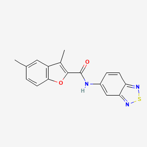 molecular formula C17H13N3O2S B4936850 N-2,1,3-benzothiadiazol-5-yl-3,5-dimethyl-1-benzofuran-2-carboxamide 