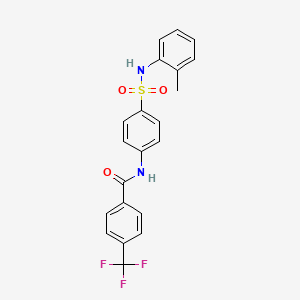 molecular formula C21H17F3N2O3S B4936856 N-(4-{[(2-methylphenyl)amino]sulfonyl}phenyl)-4-(trifluoromethyl)benzamide CAS No. 416887-33-7