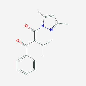 2-[(3,5-dimethyl-1H-pyrazol-1-yl)carbonyl]-3-methyl-1-phenyl-1-butanone