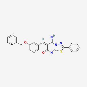 molecular formula C25H18N4O2S B4936860 6-[3-(benzyloxy)benzylidene]-5-imino-2-phenyl-5,6-dihydro-7H-[1,3,4]thiadiazolo[3,2-a]pyrimidin-7-one 