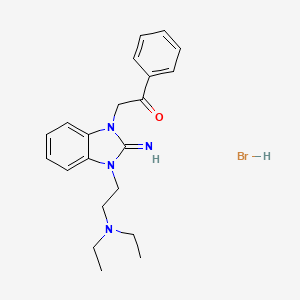 molecular formula C21H27BrN4O B4936873 2-{3-[2-(diethylamino)ethyl]-2-imino-2,3-dihydro-1H-benzimidazol-1-yl}-1-phenylethanone hydrobromide 