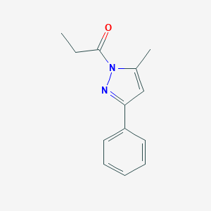 molecular formula C13H14N2O B493688 5-methyl-3-phenyl-1-propionyl-1H-pyrazole 