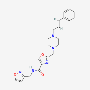 molecular formula C22H25N5O3 B4936880 N-(3-isoxazolylmethyl)-2-({4-[(2E)-3-phenyl-2-propen-1-yl]-1-piperazinyl}methyl)-1,3-oxazole-4-carboxamide 
