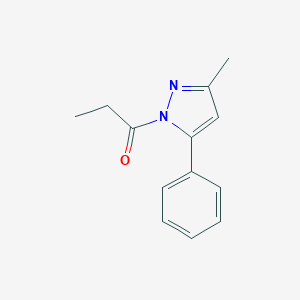 molecular formula C13H14N2O B493689 3-methyl-5-phenyl-1-propionyl-1H-pyrazole 