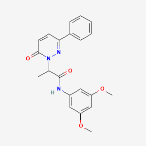 molecular formula C21H21N3O4 B4936890 N-(3,5-dimethoxyphenyl)-2-(6-oxo-3-phenyl-1(6H)-pyridazinyl)propanamide 