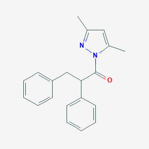 molecular formula C20H20N2O B493690 1-(2,3-diphenylpropanoyl)-3,5-dimethyl-1H-pyrazole 