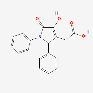 molecular formula C18H15NO4 B4936904 (4-hydroxy-5-oxo-1,2-diphenyl-2,5-dihydro-1H-pyrrol-3-yl)acetic acid CAS No. 148930-27-2