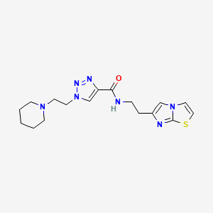 molecular formula C17H23N7OS B4936907 N-(2-imidazo[2,1-b][1,3]thiazol-6-ylethyl)-1-[2-(1-piperidinyl)ethyl]-1H-1,2,3-triazole-4-carboxamide 