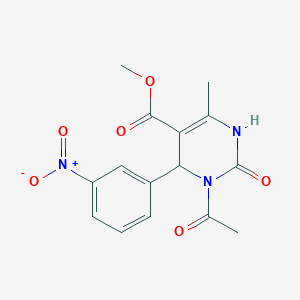 molecular formula C15H15N3O6 B4936909 methyl 3-acetyl-6-methyl-4-(3-nitrophenyl)-2-oxo-1,2,3,4-tetrahydro-5-pyrimidinecarboxylate CAS No. 6241-09-4