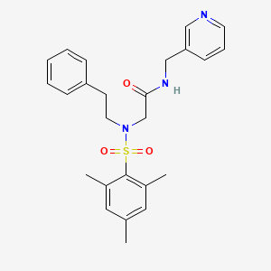 molecular formula C25H29N3O3S B4936913 N~2~-(mesitylsulfonyl)-N~2~-(2-phenylethyl)-N~1~-(3-pyridinylmethyl)glycinamide 