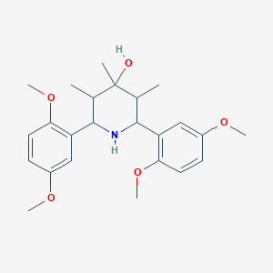 molecular formula C24H33NO5 B4936914 2,6-bis(2,5-dimethoxyphenyl)-3,4,5-trimethyl-4-piperidinol 