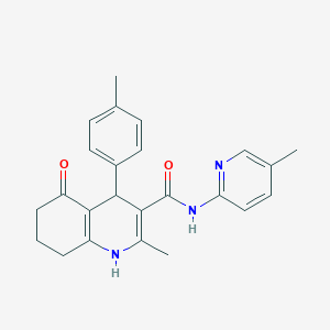 molecular formula C24H25N3O2 B4936934 2-methyl-4-(4-methylphenyl)-N-(5-methyl-2-pyridinyl)-5-oxo-1,4,5,6,7,8-hexahydro-3-quinolinecarboxamide 