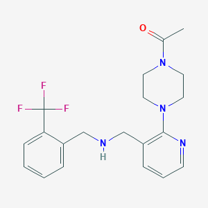 molecular formula C20H23F3N4O B4936946 1-[2-(4-acetyl-1-piperazinyl)-3-pyridinyl]-N-[2-(trifluoromethyl)benzyl]methanamine 