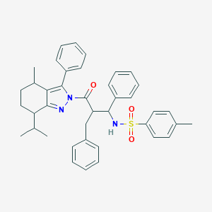 molecular formula C40H43N3O3S B493695 N-[2-benzyl-3-(7-isopropyl-4-methyl-3-phenyl-4,5,6,7-tetrahydro-2H-indazol-2-yl)-3-oxo-1-phenylpropyl]-4-methylbenzenesulfonamide 
