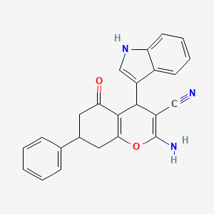 molecular formula C24H19N3O2 B4936976 2-amino-4-(1H-indol-3-yl)-5-oxo-7-phenyl-5,6,7,8-tetrahydro-4H-chromene-3-carbonitrile 