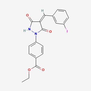 molecular formula C19H15IN2O4 B4936978 ethyl 4-[4-(3-iodobenzylidene)-3,5-dioxo-1-pyrazolidinyl]benzoate 