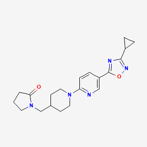 molecular formula C20H25N5O2 B4936998 1-({1-[5-(3-cyclopropyl-1,2,4-oxadiazol-5-yl)-2-pyridinyl]-4-piperidinyl}methyl)-2-pyrrolidinone 