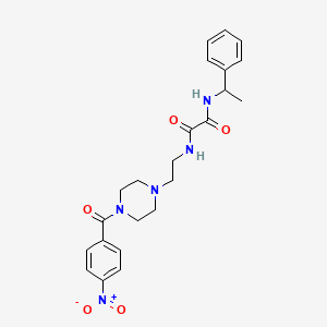 molecular formula C23H27N5O5 B4937003 N-{2-[4-(4-nitrobenzoyl)-1-piperazinyl]ethyl}-N'-(1-phenylethyl)ethanediamide 