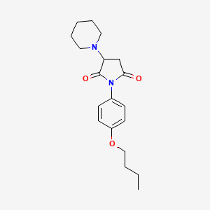 molecular formula C19H26N2O3 B4937016 1-(4-butoxyphenyl)-3-(1-piperidinyl)-2,5-pyrrolidinedione CAS No. 89143-30-6