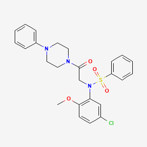 molecular formula C25H26ClN3O4S B4937021 N-(5-chloro-2-methoxyphenyl)-N-[2-oxo-2-(4-phenyl-1-piperazinyl)ethyl]benzenesulfonamide 