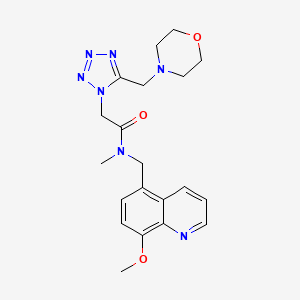 molecular formula C20H25N7O3 B4937023 N-[(8-methoxy-5-quinolinyl)methyl]-N-methyl-2-[5-(4-morpholinylmethyl)-1H-tetrazol-1-yl]acetamide 