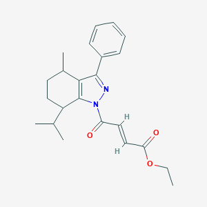 molecular formula C23H28N2O3 B493703 ethyl 4-(7-isopropyl-4-methyl-3-phenyl-4,5,6,7-tetrahydro-1H-indazol-1-yl)-4-oxo-2-butenoate 