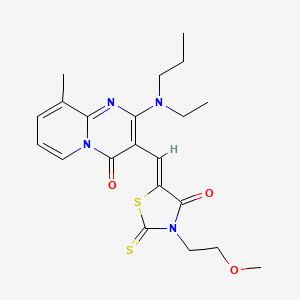 molecular formula C21H26N4O3S2 B4937032 2-[ethyl(propyl)amino]-3-{[3-(2-methoxyethyl)-4-oxo-2-thioxo-1,3-thiazolidin-5-ylidene]methyl}-9-methyl-4H-pyrido[1,2-a]pyrimidin-4-one 
