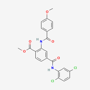 molecular formula C23H18Cl2N2O5 B4937048 methyl 4-{[(2,5-dichlorophenyl)amino]carbonyl}-2-[(4-methoxybenzoyl)amino]benzoate 