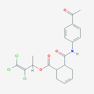 molecular formula C20H20Cl3NO4 B4937060 2,3,3-trichloro-1-methyl-2-propen-1-yl 6-{[(4-acetylphenyl)amino]carbonyl}-3-cyclohexene-1-carboxylate 