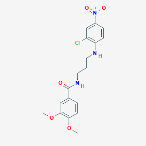 molecular formula C18H20ClN3O5 B4937068 N-{3-[(2-chloro-4-nitrophenyl)amino]propyl}-3,4-dimethoxybenzamide 